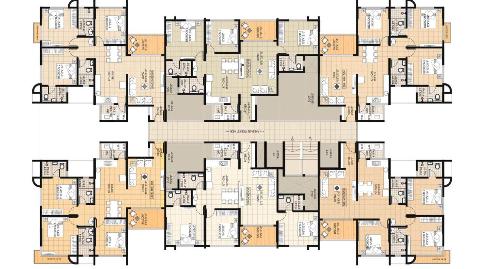 Shangrila-Heights-Floor-Plan-3,4 & 4.5-BHK